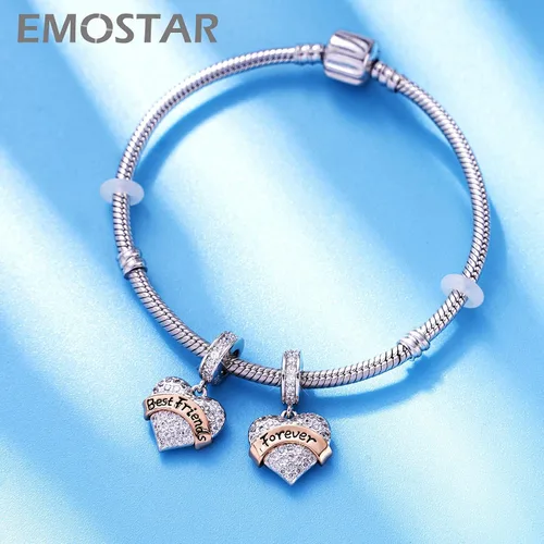 Vista 3 de Forever Friends - Juego de dijes para pulseras Pandora, 21 cumpleaños y mejores amigos, juego de joyas en plata de ley 925, regalos para feliz