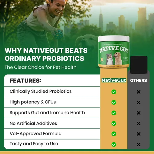 Vista 3 de Suplemento probiótico natural para mascotas, apoya la salud digestiva y el microbioma intestinal, 8 cepas probióticas, forma de polvo, 30 cucharadas
