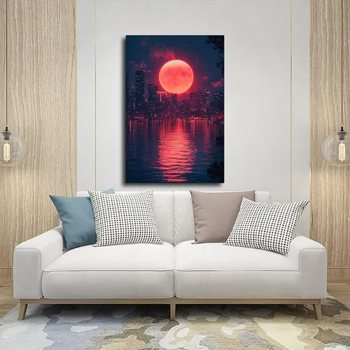Vista 5 de XAHOR Synthwave Neon Poster – 80s Retro Futurism Vaporwave Aesthetic Wall Decor Canvas Art Poster And Wall Art Picture Print Modern Family Bedroom