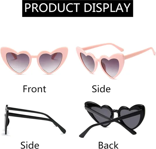Vista 7 de 7 pares de lentes de sol de despedida de soltera con forma de corazón para mujer, regalos de propuesta de novia