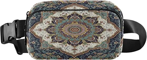 Vista 30 de Riñonera con patrón de lunares rojos y blancos para mujeres y hombres, cangurera pequeña, bolsa cruzada para exteriores, senderismo, correr, viajes