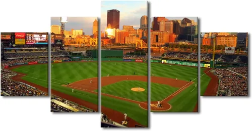 Vista 46 de Arte para pared, lienzo para estadio deportivo, arte para pared, diseño de campo de Wrigley en Chicago, pinturas de Chicago, impresiones sobre