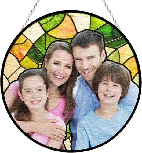 Vista 17 de Atrapasol de vidrio emplomado bohemio con diseño de árbol de la vida para 4 estaciones, colorido adorno de pared de ventana pintado a mano, regalo