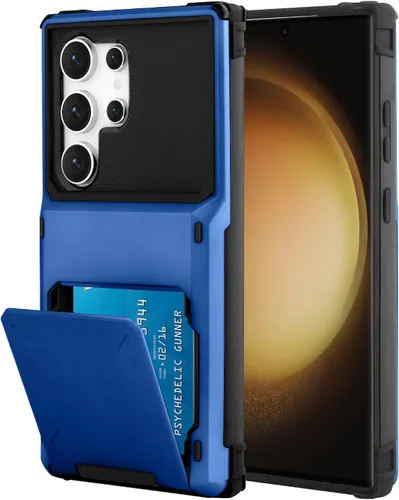 Vista 122 de Funda tipo cartera para Samsung Galaxy S22 con ranura para 2 tarjetas de crédito Funda a prueba de golpes Hybrid Heavy Duty Protection Armor Funda
