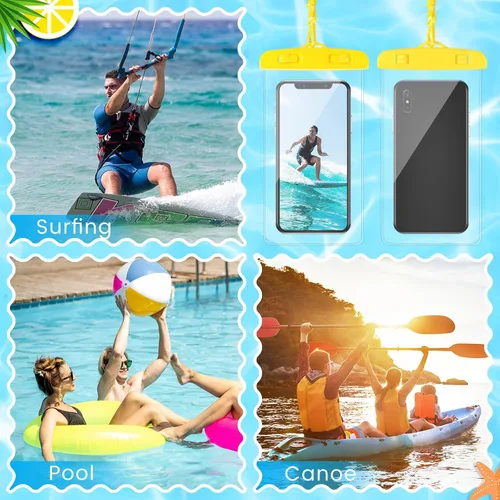 Vista 13 de Paquete de 40 bolsas universales transparentes impermeables para teléfono, coloridas