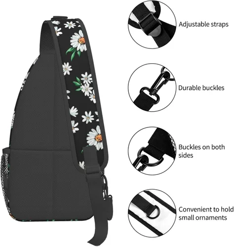 Vista 4 de Bolso bandolera para mujeres y hombres, mochila de viaje para senderismo, bolsa cruzada para el hombro, bolsa de pecho, casual, mochila deportiva