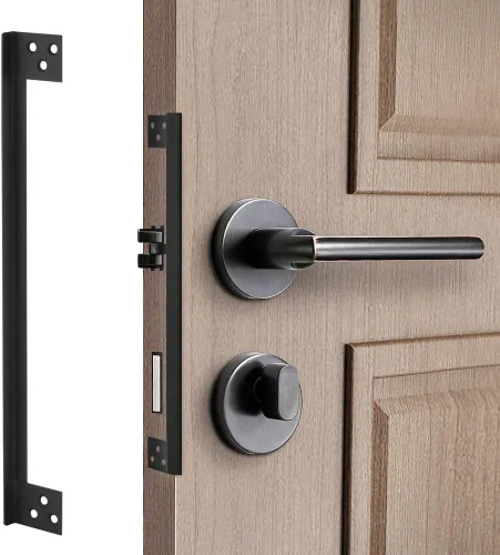 Vista 7 de Placa Protectora del Pestillo de Puerta, Protector de Seguridad para Puerta de Apertura Externa, Protector del Pestillo de Puerta, Cubierta