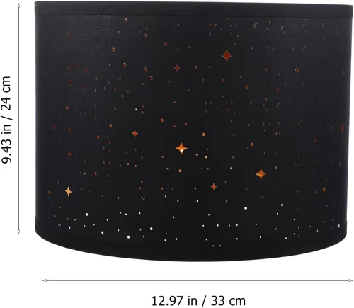 Vista 7 de LIFKOME Pantalla de tela Pantalla de lámpara de tambor de estrella, pantallas ahuecadas para lámpara de mesa, clip en la bombilla, lámpara de araña