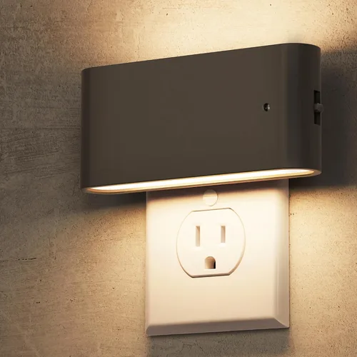Vista 19 de L LOHAS LED - Luz nocturna LED, paquete de 2 luces nocturnas LED modernas enchufables en la pared con sensor de atardecer a amanecer, 0-100LM