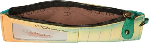 Vista 4 de Cartera Anna by Anuschka organizadora, de cuero auténtico, cinco espacios de tarjetas de crédito, para mujer