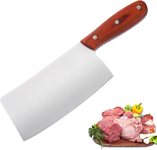 Vista 12 de TJ POP Cuchilla China de Chef, Cuchillo de Acero Inoxidable de 7.5 Pulgadas con Mango Ergonómico, Cuchillo de Cocina Ultra Afilado para Hogar