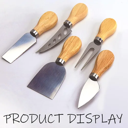 Vista 7 de Juuxncgv - Juego de 10 cuchillos de queso, cuchillos de queso con mango de madera, cortador de queso para mantequilla, queso, regalos