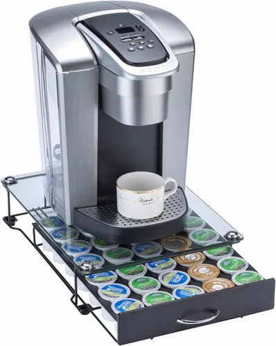 Vista 7 de ZCDCP Cajón para portavasos K, soporte para cápsulas de café para organizador de tazas K, cápsulas de café Keurig con 35 cápsulas, soporte de café K