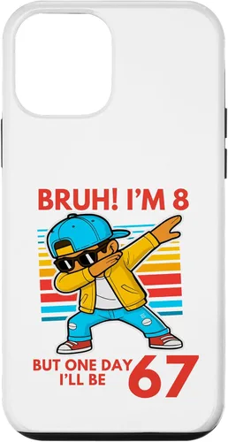 Vista 16 de Bruh I'm 8 But One-Day I'll Be 67 Retro 8th Birthday Kids Case for iPhone 17