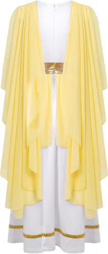 Vista 2 de Disfraz de Toga griego antiguo para niñas, vestido de princesa griego sin mangas, disfraz de Halloween, dios, cosplay