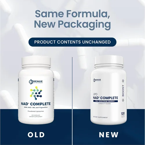 Vista 5 de RENUE by SCIENCE NAD+ Complete 120 cápsulas de suplemento de NAD liposomal con NMN, NR y trigonelina, 210 mg de NMN y 160 mg de NAD por porción