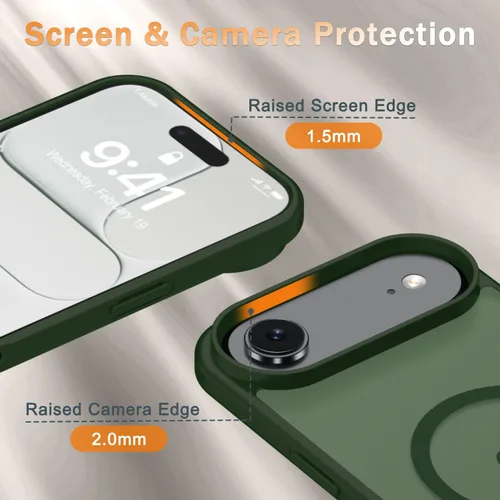 Vista 275 de Funda para Google Pixel 10 Pro XL, cubierta magnética mate, color negro Fit for MagSafe, Screen Protector included, Shockproof Military Grade