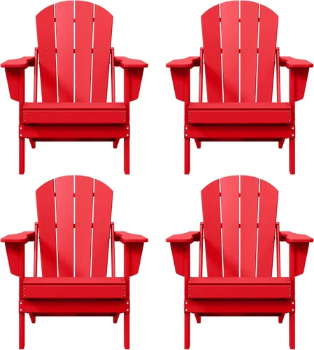 Vista 36 de WO Home Furniture Laguna Silla plegable Adirondack de polietileno de alta densidad, silla para patio para todo tipo de clima, para jardín al aire