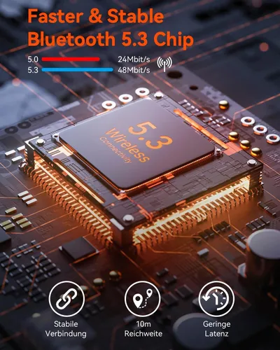 Vista 3 de SANOTO Auriculares de conducción ósea Bluetooth 5.3, auriculares de oreja abierta con reducción de ruido de doble micrófono, batería de 8 horas