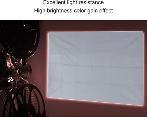 Vista 5 de Pantalla de proyector, pantalla de películas portátil plegable antiluz 4K, pantalla de microcuentas de metal con película lavable con alcohol