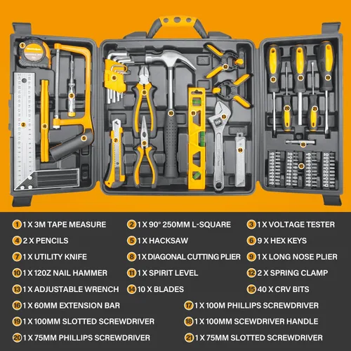 Vista 2 de Juego de herramientas de mano de 79 piezas para el hogar, kit integral de reparación de automóviles, kits de herramientas multifuncionales