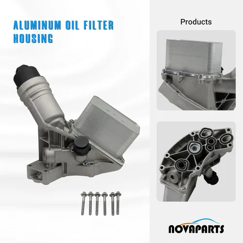 Vista 2 de NOVAPARTS 11428583895 Carcasa de filtro de aceite de aluminio para 2016-2021 BMW 340i 440i 540d 540i 640i 740i M240i xDrive X3 X4 3.0L Conjunto