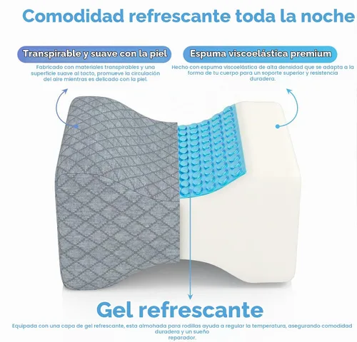 Vista 3 de CloudBliss Almohada de rodilla para personas que duermen de lado, almohada refrescante de piernas para dormir de lado, almohada de rodilla de espuma