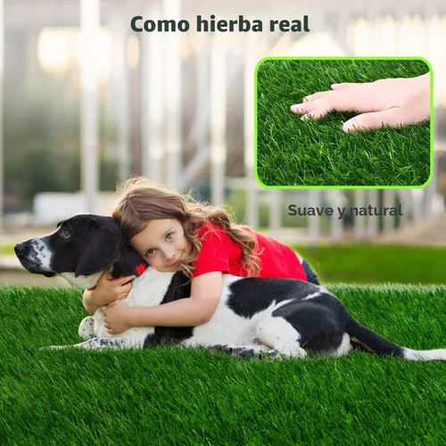 Vista 4 de Almohadilla de hierba para perros 33 x 33 pulgadas, hierba suave y realista de fuerte absorbencia para el entrenamiento de mascotas, fácil