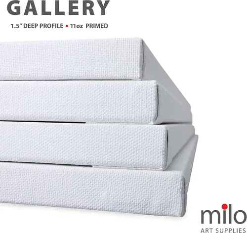 Vista 3 de milo Lienzo estirado para artista, 18 x 24 pulgadas, paquete de 4, perfil de galería de 1.5 pulgadas de grosor, lienzos grandes imprimados de 11