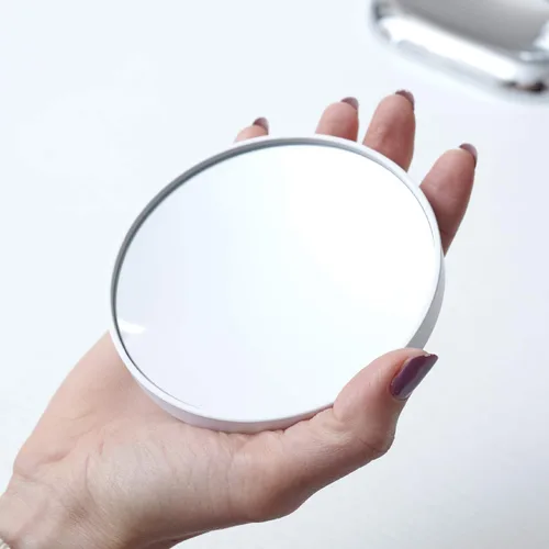 Vista 8 de Espejo de maquillaje personal ovalado con luces, espejo de aumento para mesa, espejo de maquillaje LED, espejo giratorio de viaje de 360 grados