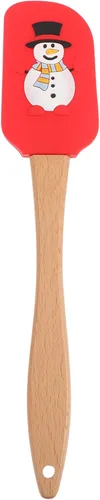Vista 8 de NUOBESTY Mango de espátula de silicona de Navidad resistente al calor, herramienta para hornear para glasear, esparcir y decorar adorable hombre
