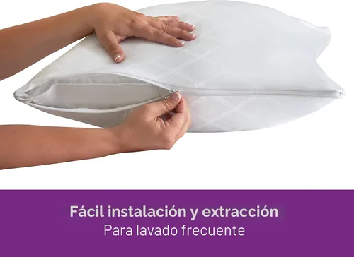 Vista 6 de Juego de 2 protectores de almohada AllerEase estándar/Queen – Equilibrio de temperatura, recomendado por alergólogos, protectores transpirables