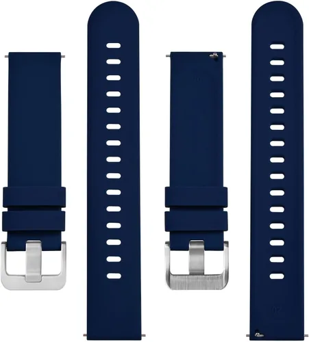 Vista 65 de BISONSTRAP Correas de reloj de silicona, correas de reloj delgadas con liberación rápida, 0.787 in, negro con hebilla negra