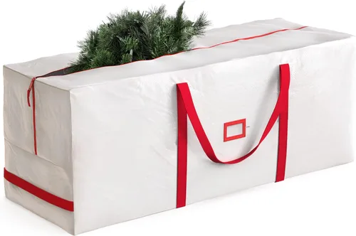 Vista 14 de Zober - Bolsa de almacenamiento para árbol de Navidad - Se adapta a árboles artificiales de 7.5 pies - Bolsa de árbol de Navidad de plástico Gris