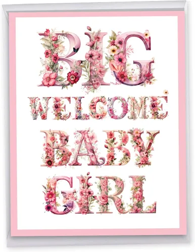 Vista 15 de NobleWorks - Tarjeta de felicitación para recién nacido con sobre (grande 8.5 x 11 pulgadas) - Baby On The Way J6355BBG