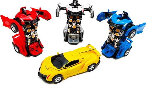 Vista 7 de CDDZSW Regalo para niños de 3 a 6 años de edad, autos transformadores para niños de 3 a 8 años, juguete de camión de fricción para niños y niñas
