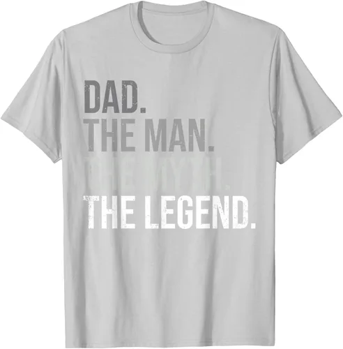 Vista 5 de Camiseta para hombre con texto en inglés "Dad The Man The Myth The Legend", Negro, S