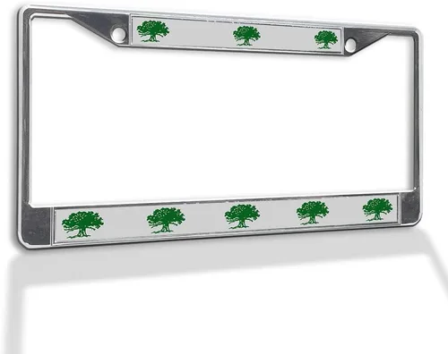 Vista 7 de Fastasticdeals Marco de metal para placa de matrícula Bella Terra Tree resistente a la intemperie, accesorios para coche, color negro, 2 agujeros