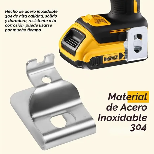 Vista 3 de Pinzas de cinturón de acero inoxidable 304 para Dewalt con tornillos, kit de clips de herramientas de taladro, kit de gancho de repuesto para Dewalt