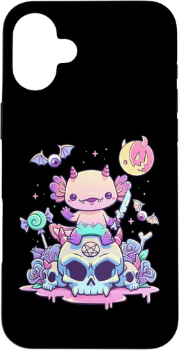 Vista 23 de Pastel Goth Axolotl Creepy Gothic Kawaii Anime Aesthetic Case for iPhone 16