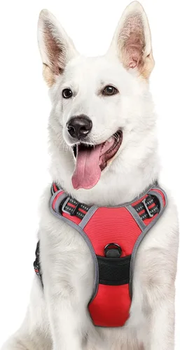 Vista 47 de Eagloo Arnés para perro pequeño, sin tirones, chaleco de servicio con tiras reflectantes y asa de control, ajustable y cómodo para caminar, arnés
