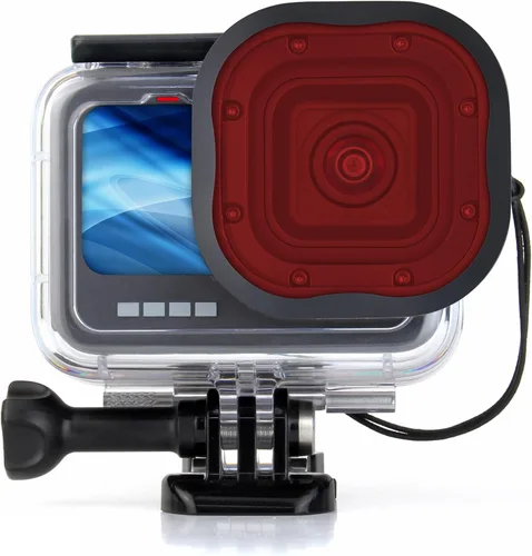 Vista 7 de Paquete de 4 filtros de buceo para carcasa protectora GoPro Hero13, apto para Hero 13, 12, 11, 10, 9, 8, carcasa oficial negra, filtros subacuáticos