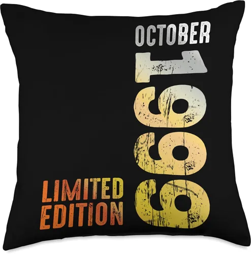 Vista 4 de Since October 1999 Retro 1999 Vintage 1999 October Throw Pillow