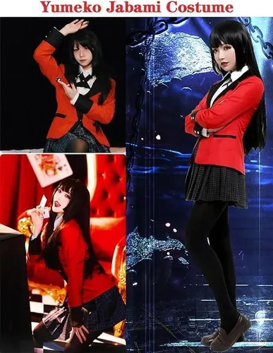 Vista 4 de Taikcsut Runa Yomoduki - Disfraz de cosplay para mujer, Kakegurui Cosplay jugador, uniforme escolar, Halloween, cosplay, conjunto completo
