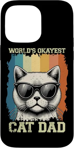 Vista 21 de World's Okayest Cat Dad Cat Lover Animal Father's Day Parent Case for iPhone 16