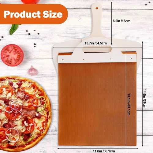 Vista 9 de XANGNIER Pala deslizante de pizza, la cáscara de pizza que transfiere perfectamente la pizza, pizza súper mágica, pala de pizza inteligente