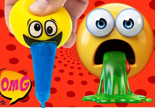 Vista 5 de JA-RU Barf Slime Toy Squishy Stress Balls para niños (1 bola antiestrés surtida) lanzar bolas de limo vómito. Juguete antiestrés. Divertidas bromas