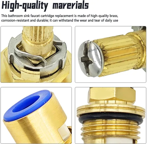 Vista 4 de Paquete de 2 cartuchos de válvula de cerámica compatibles con Kohler K-GP77005-RP K-GP77006-RP cartucho de grifo frío y caliente
