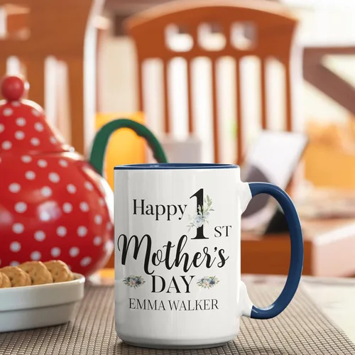 Vista 8 de Regalos para el primer día de la madre, taza de café personalizada con foto y nombre, 11 o 15 onzas, 10 opciones de color, taza personalizada