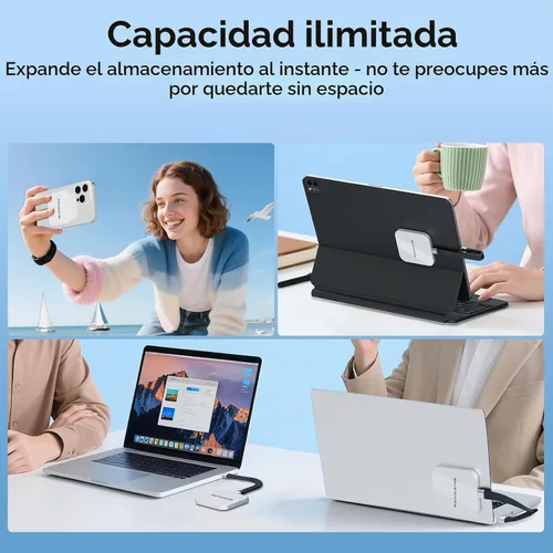 Vista 7 de SSD externo magnético de 500 GB, 2000 MB/s Tipo-C USB 3.2 Gen 2x2 SSD portátil, disco duro externo ultradelgado, grabación y almacenamiento 4K